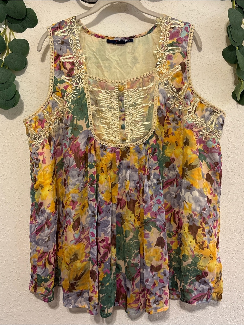 Y2K Floral Lace Embroidered Fairy Cottagecore Top 💕